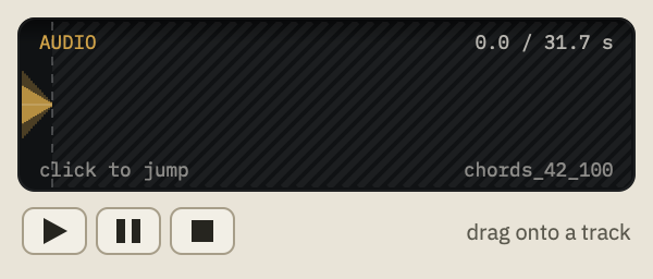 The player showing a take's audio.