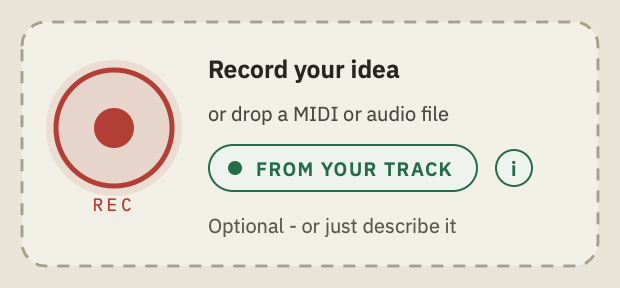 WHAT with the FROM YOUR TRACK button and its (i) under the REC button.